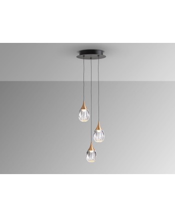 CORINA- LAMPARA 3L NEGRO-COBRE